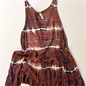 RAGA Rust Navy Tie Dye Tunic Top